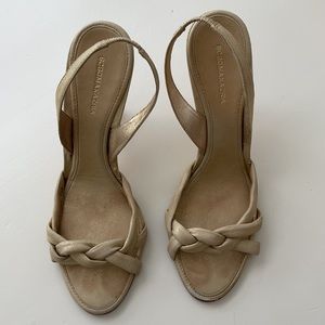 BCBGMaxAzria Pale Gold Slingback Heels — Worn Once